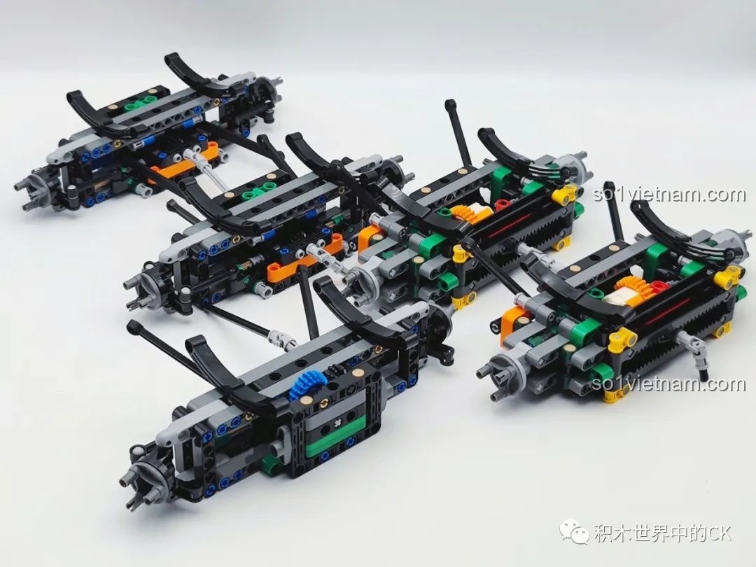 Quá trình lắp ráp các trục bánh xe và hệ thống treo của mô hình CaDA C56031 DF-21D.