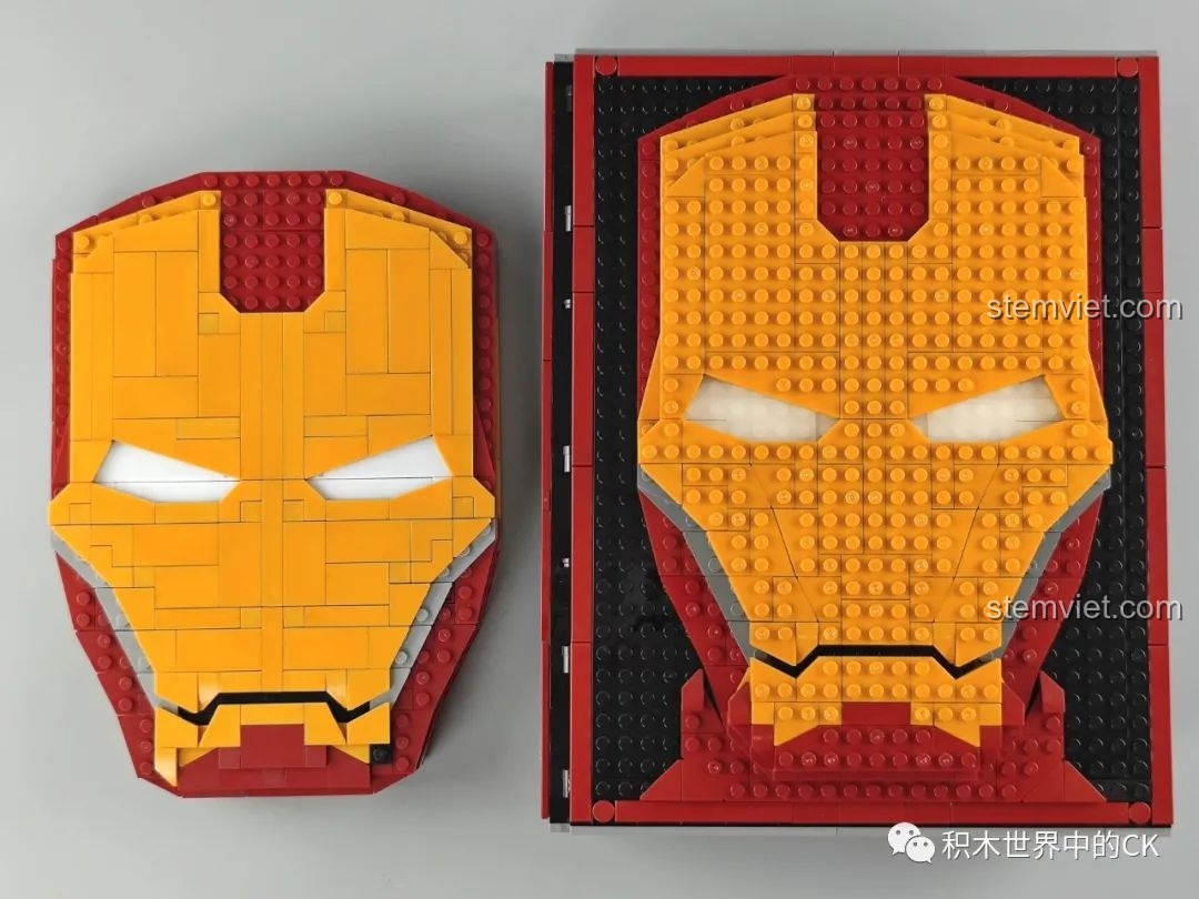 So sánh kích thước giữa mặt nạ Iron Man gốc và phiên bản đã được
