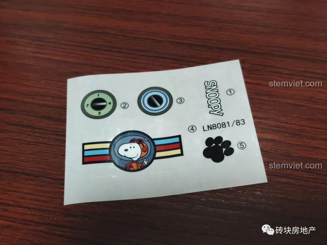 Bộ sticker chi tiết cho đồ chơi lắp ráp TV Snoopy LN8081