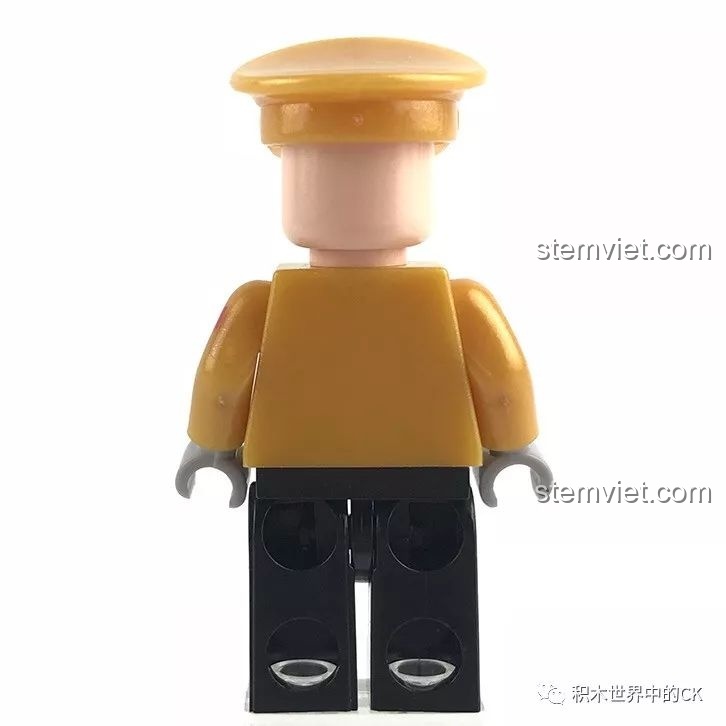 Mặt sau của minifigure Sĩ quan Đức từ bộ Enlighten 1708, cho thấy chi tiết in ấn phía sau.