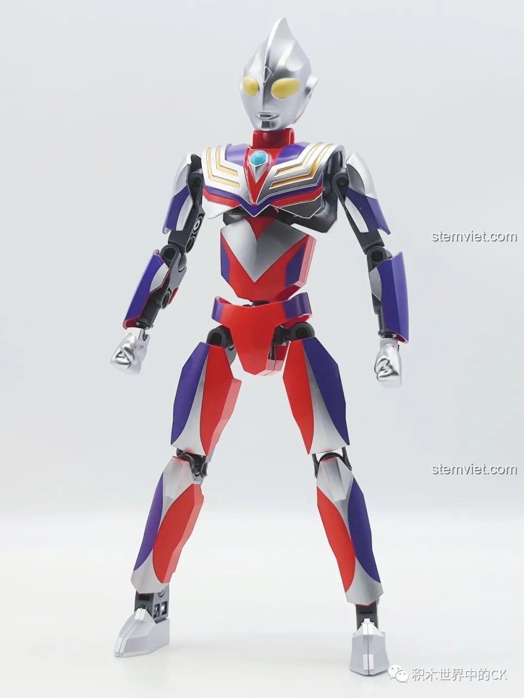 Mô hình lắp ráp Enlighten 75017 Diga Ultraman Composite Type hoàn chỉnh, đứng thẳng.