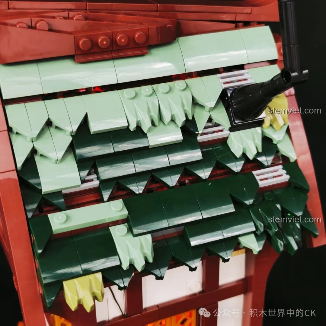 Góc nhìn từ trên xuống nội thất tầng trên của bộ FunWhole F9024 Tiệm Thuốc Thời Trung Cổ.