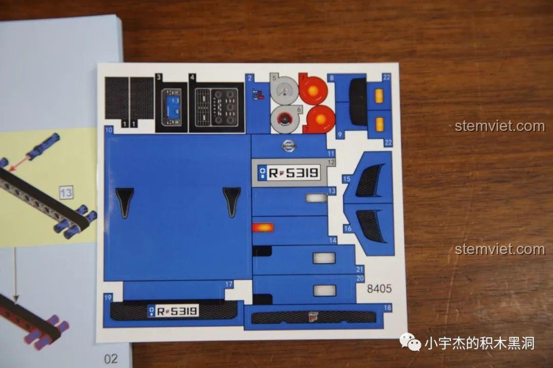 Bộ sticker chất lượng cao với các chi tiết trang trí cho bộ lắp ráp Jia Zhi 8405 Mô hình xe Nissan GT-R R34, tăng tính chân thực.