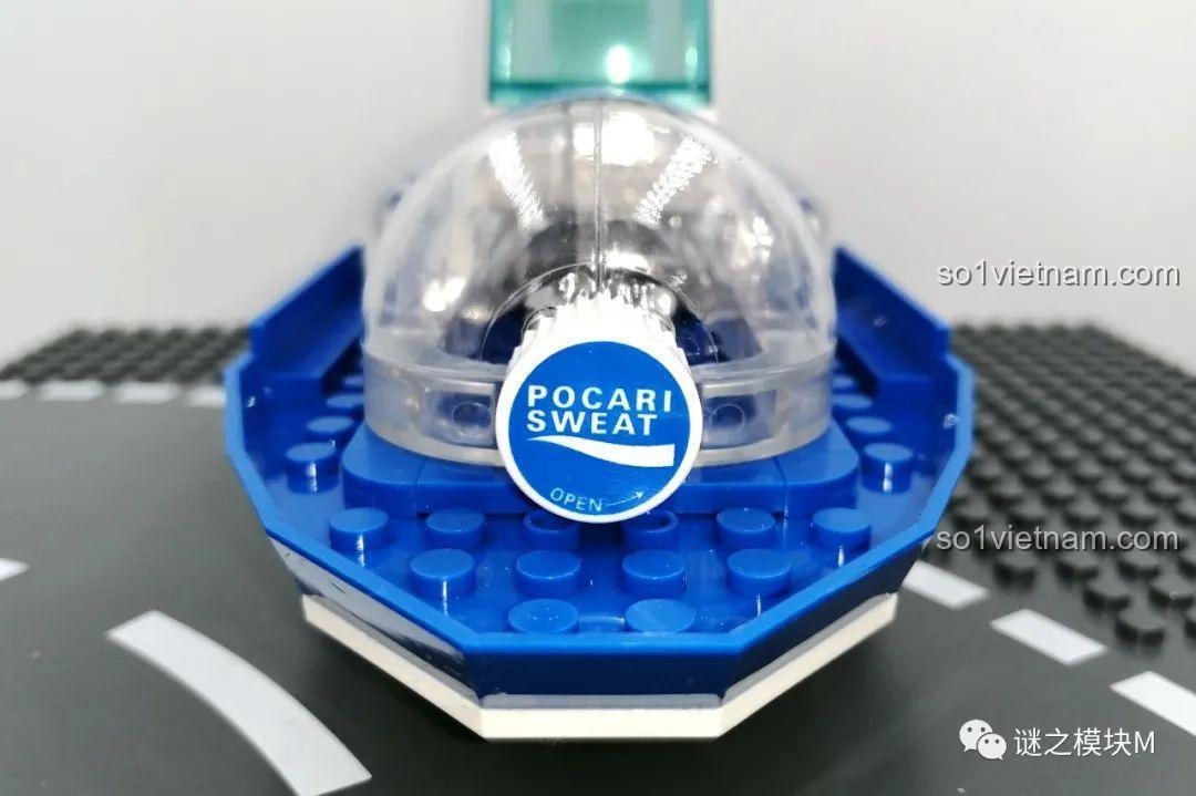 Sách hướng dẫn lắp ráp của bộ JIE STAR JS22610 Pocari Sweat Blind Box, hiển thị các bước lắp ghép chi tiết.