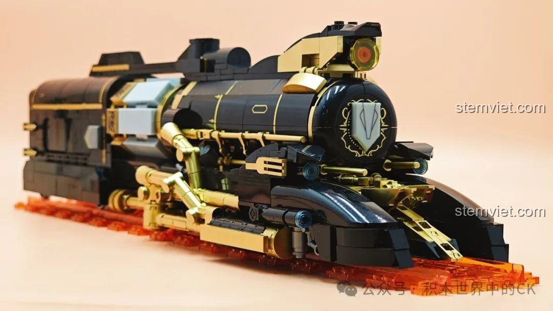 Cận cảnh phần đầu của mô hình Tàu Sao Băng JIESTAR 58113, làm nổi bật các chi tiết phức tạp và vị trí đèn LED.