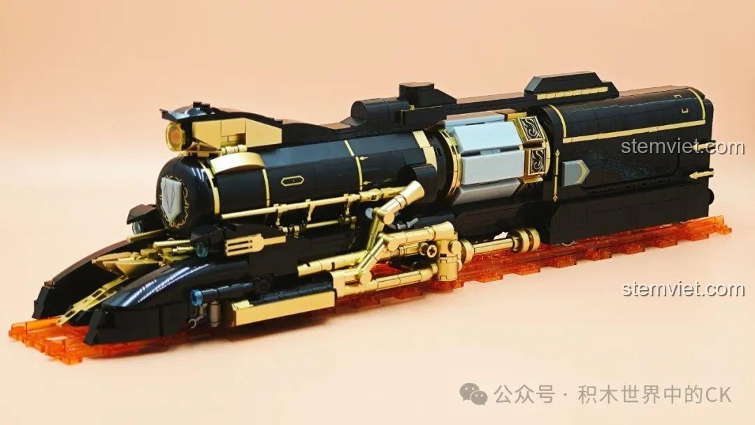 Mô hình Tàu Sao Băng JIESTAR 58113 hoàn chỉnh nhìn từ bên hông, thể hiện chiều dài và các chi tiết dọc thân tàu.