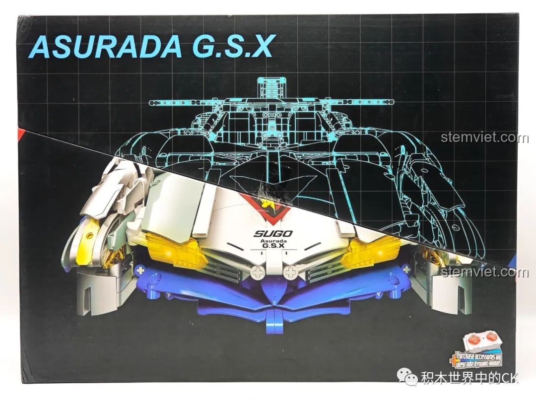 Mặt trước hộp bộ đồ chơi JIESTAR 92033 Xe Đua Công Thức Cyber Formula Asurada G.S.X với thiết kế độc đáo.