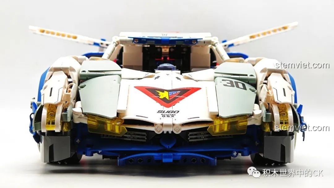 Cận cảnh các chi tiết và sticker trên nắp capo của mô hình Siêu xe đua Asurada G.S.X 92033.