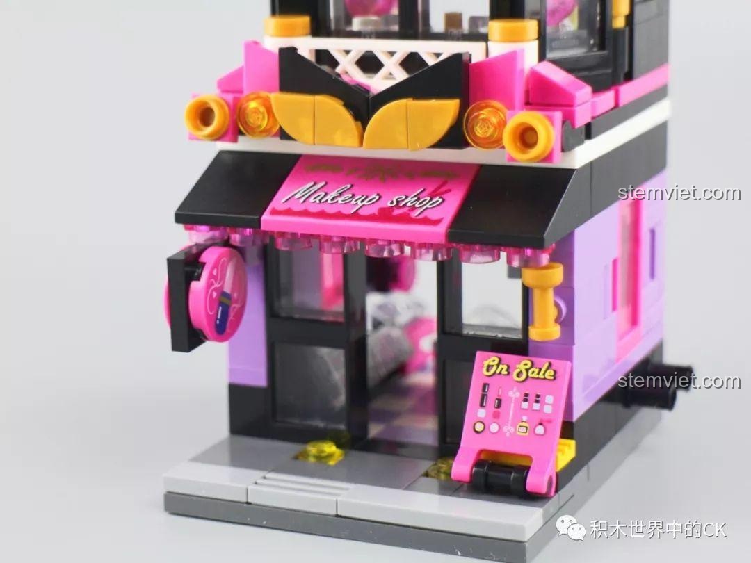 Nội thất tầng trệt của mô hình lắp ráp Keepplay C0103 Cửa hàng trang điểm thời trang