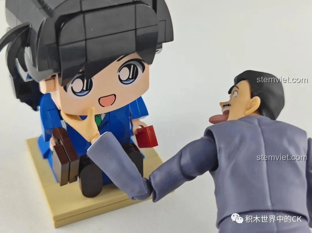 Mô hình đồ chơi Keeppley K20702 Ran Mori tương tác với nhân vật khác, review Keeppley 701 Nhân vật Conan.