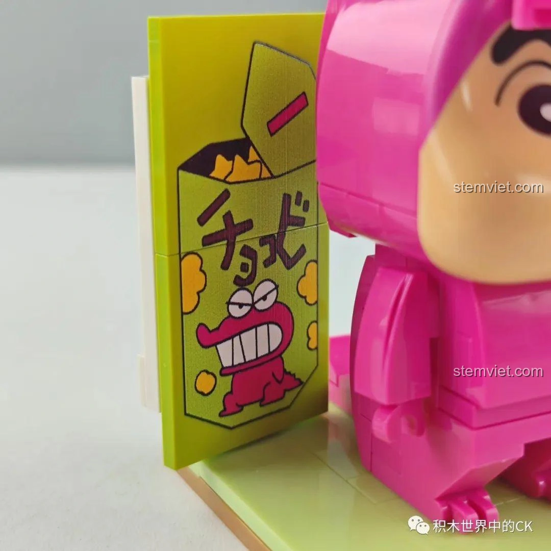 Đồ chơi mô hình Keeppley K20608 Shin-chan Khủng Long với hộp snack, review Keeppley 701 Conan.