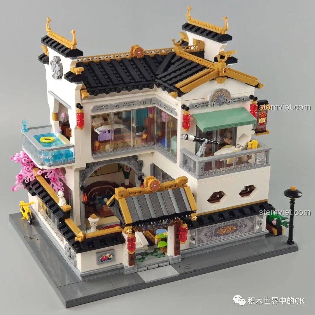 Mô hình Phố Cổ Phong Cách Trung Hoa Mới: Tê Vân Tiểu Trúc K18002 đã hoàn thiện, tổng thể kiến trúc cổ điển và hiện đại hài hòa.