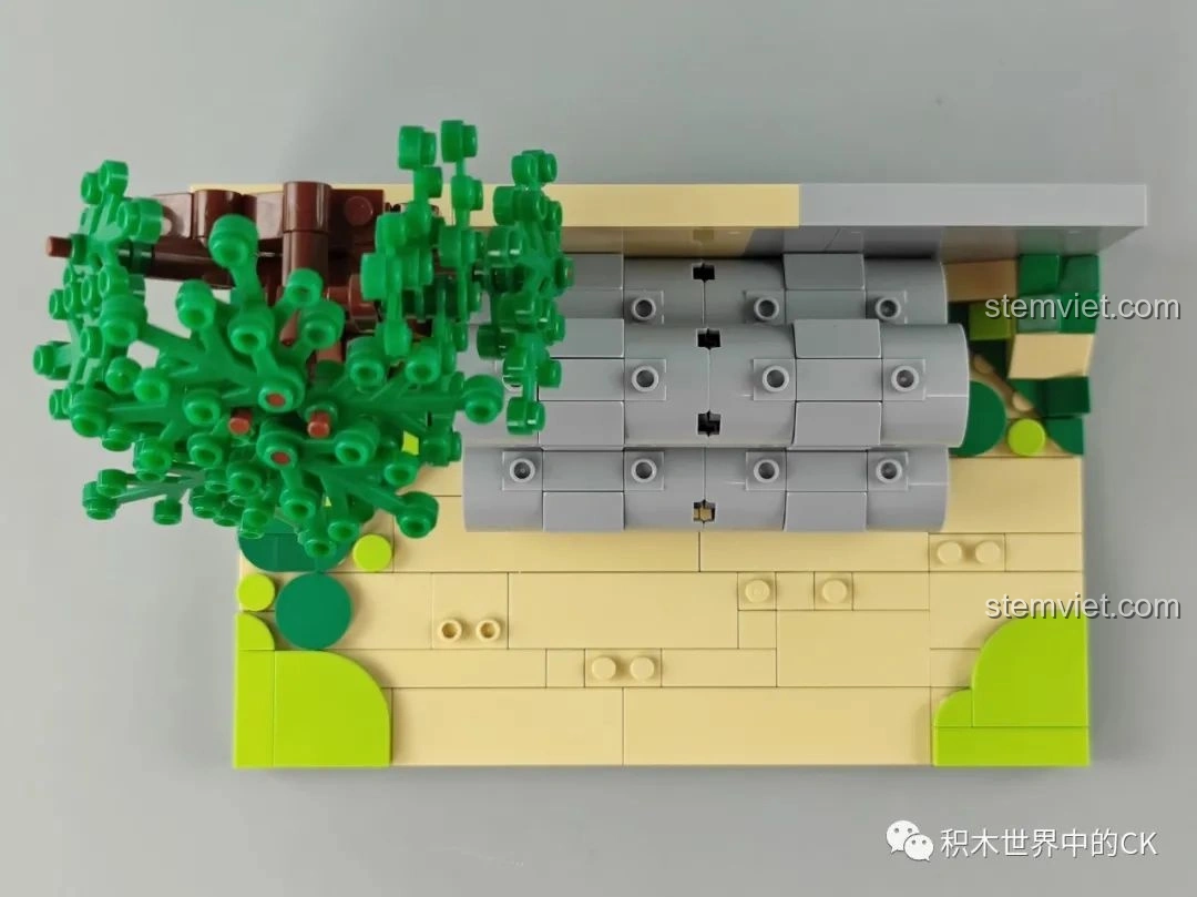 Cận cảnh chi tiết bên trong các ống cống của bộ lắp ghép Keeppley K20409 Sân Chơi Ống Cống Doraemon, thể hiện độ khít và chất lượng mảnh ghép.