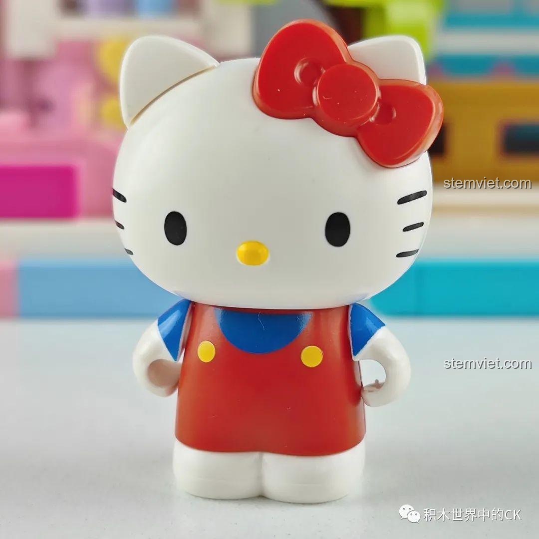 Cận cảnh nhân vật My Melody từ bộ đồ chơi lắp ráp Keeppley Sanrio, với chiếc nơ hồng và biểu cảm dễ thương.