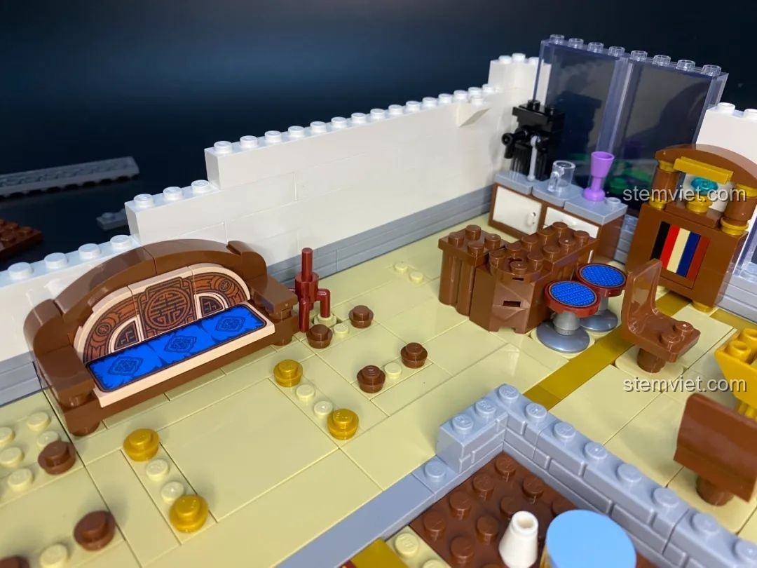 Mảnh ghép in đặc biệt với họa tiết liên tục của bộ lắp ghép Keeppley K18002 Phố Cổ Trung Hoa, giúp việc lắp ráp dễ dàng hơn.