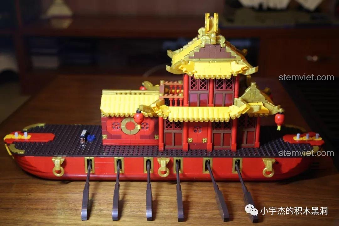 Đánh giá bộ xếp hình Mô Thuyền Rồng Cổ XB25002, túi mảnh ghép nhân vật minifigure.