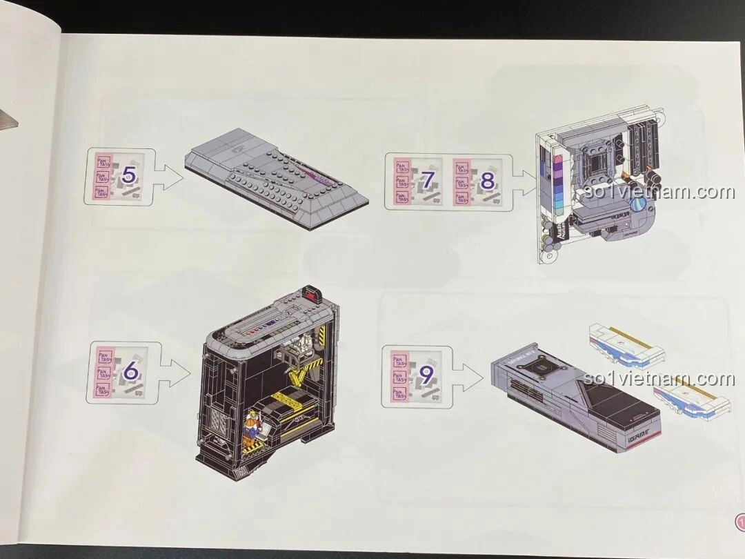 Trang sách hướng dẫn hiển thị các bước lắp ráp tiếp theo của bộ Pantasy 11008 iGame UltraD5 Z690.