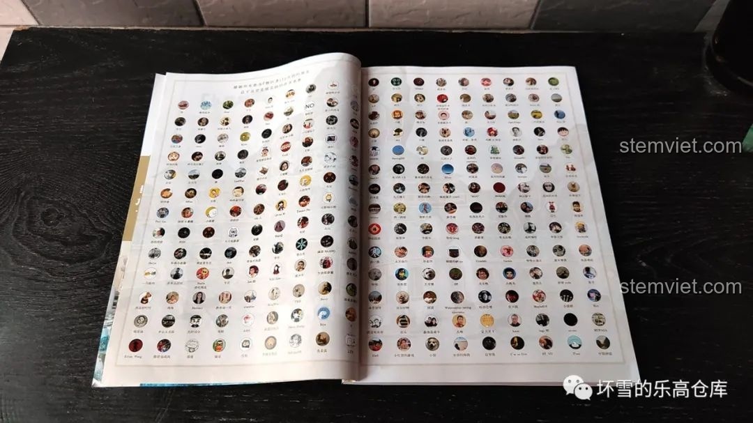 Trang cảm ơn trong sách hướng dẫn Pantasy 18001 Cá chép hóa rồng, với ảnh đại diện của những người đóng góp ý tưởng.