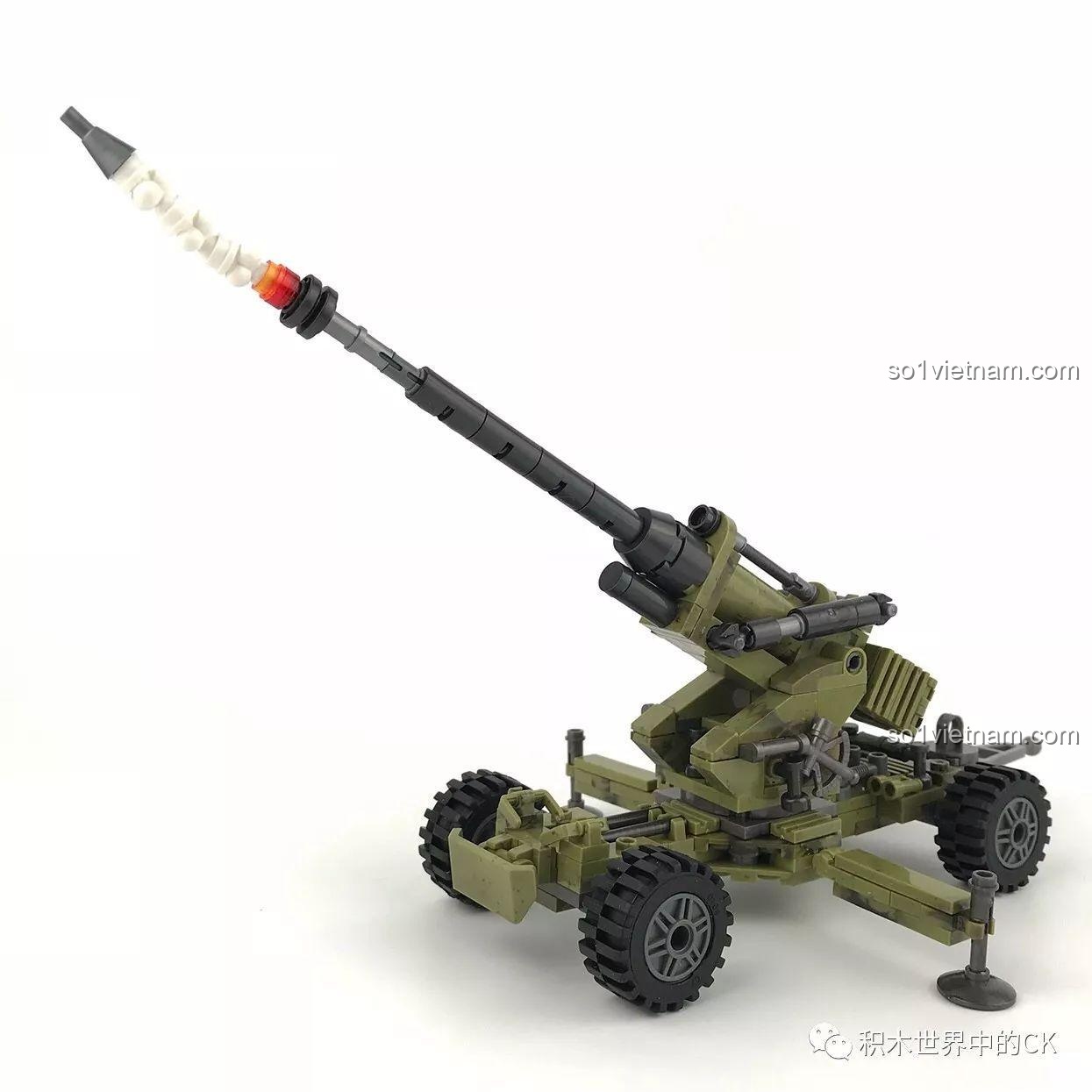 Mô hình Pháo Binh Thiên Yết Cindy Xingbao XB-06011 hoàn chỉnh, thể hiện sự hoành tráng và chi tiết của bộ lắp ráp quân sự.