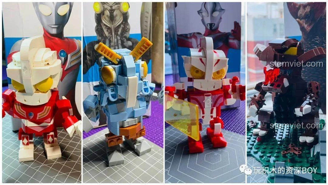 Bộ sưu tập mô hình lắp ráp Ultraman và quái vật Gomora SEMBO 108517, thể hiện sự đa dạng và chất lượng của đồ chơi.