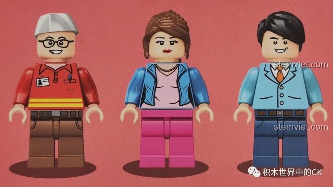 Ba nhân vật minifigure đi kèm bộ lắp ráp SEMBO 601301 Xe Bán Hot Dog Lưu Động, với thiết kế đáng yêu và biểu cảm sinh động. Đánh giá SEMBO 601301 Xe bán hot dog.