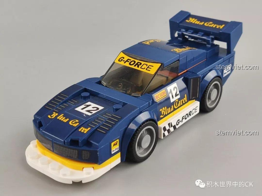 Mặt trước của mô hình xe đua SEMBO 607062 màu xanh.