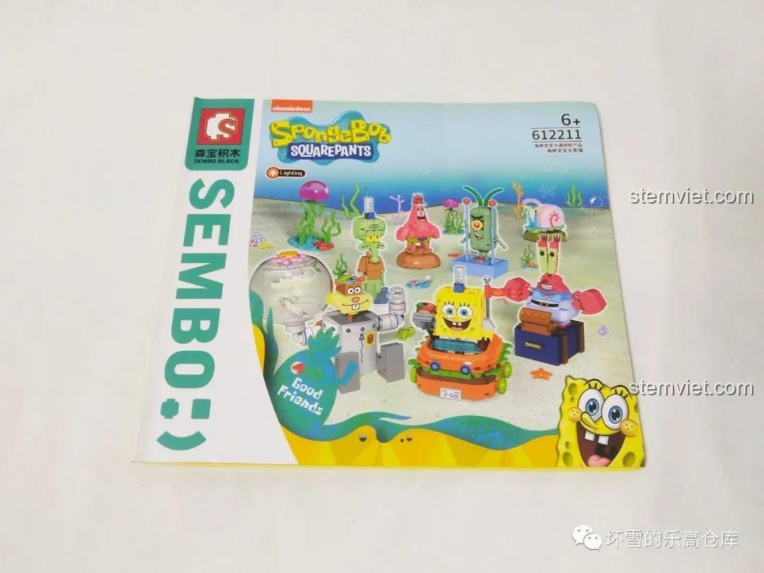 Cuốn sách hướng dẫn lắp ráp của bộ Sembo 612211 Gia đình SpongeBob.