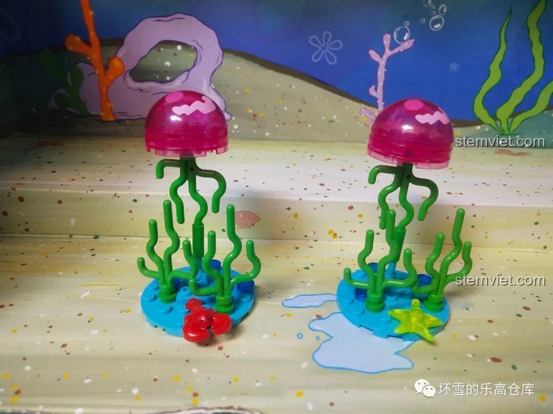 Chi tiết mắt và miệng của Plankton trong bộ lắp ráp Sembo 612211 Gia đình SpongeBob.