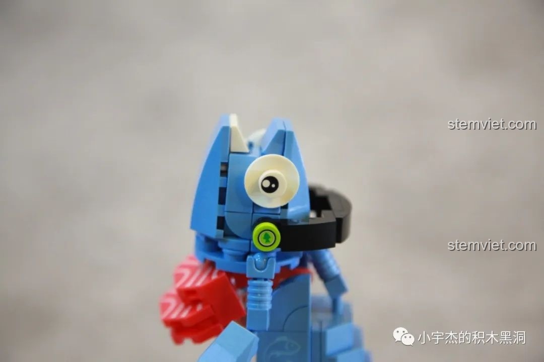 Biểu cảm mắt thứ hai của đồ chơi lắp ráp SEMBO 613101 Cá Hồi Biết Đi, tạo sự sinh động.