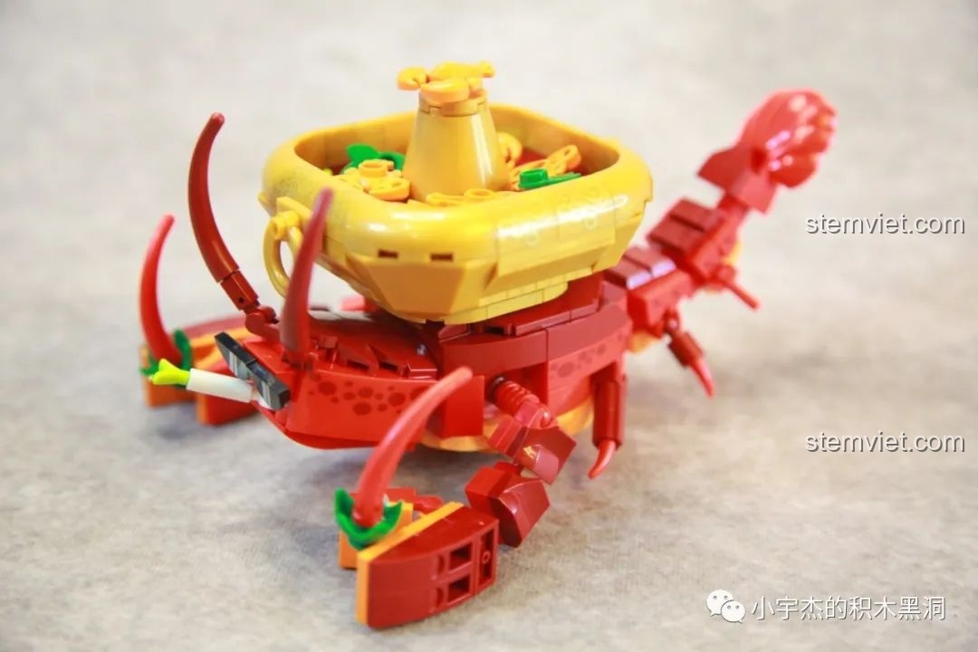 Mở hộp đồ chơi lắp ráp SEMBO 613103 Ếch Ngâm Nước Ấm, hiển thị các túi mảnh ghép và sách hướng dẫn.