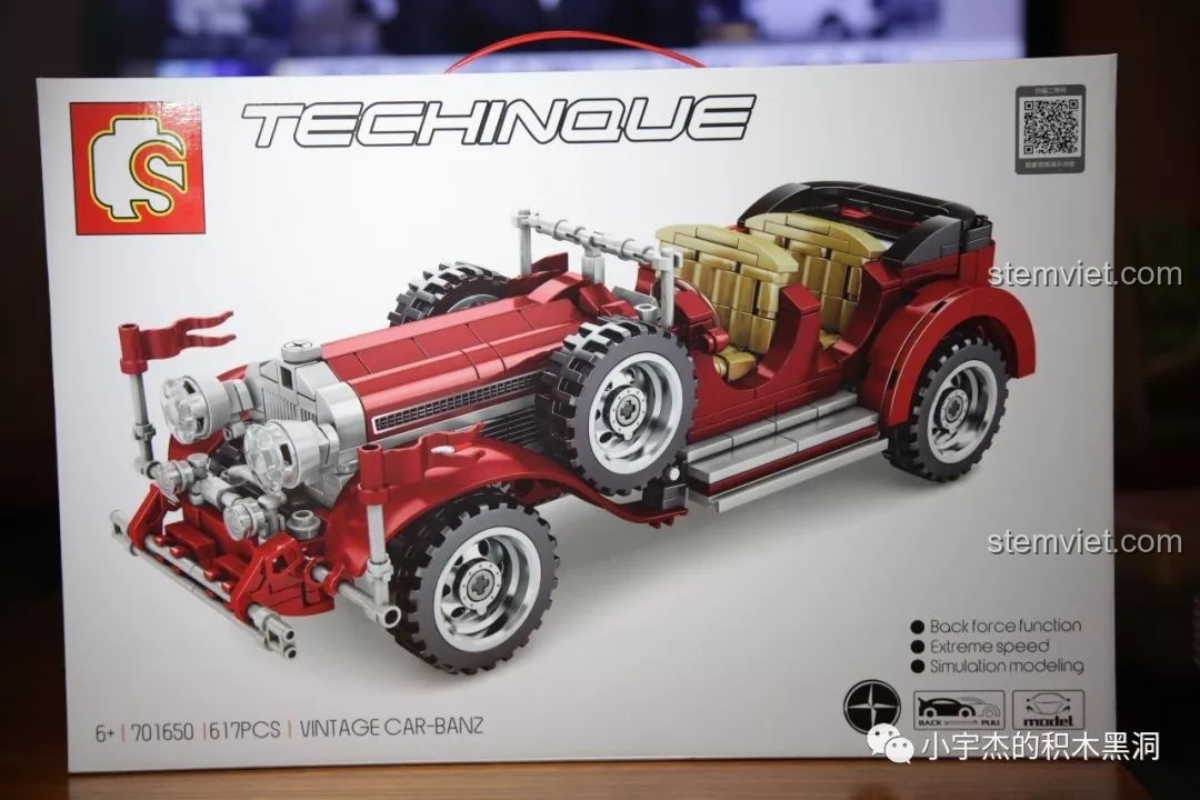 Hộp bộ lắp ráp Sembo 701650 Xe Mercedes-Benz 770K Cổ Điển, review Sembo 701650 Mô hình xe cổ điển Mercedes-Benz.