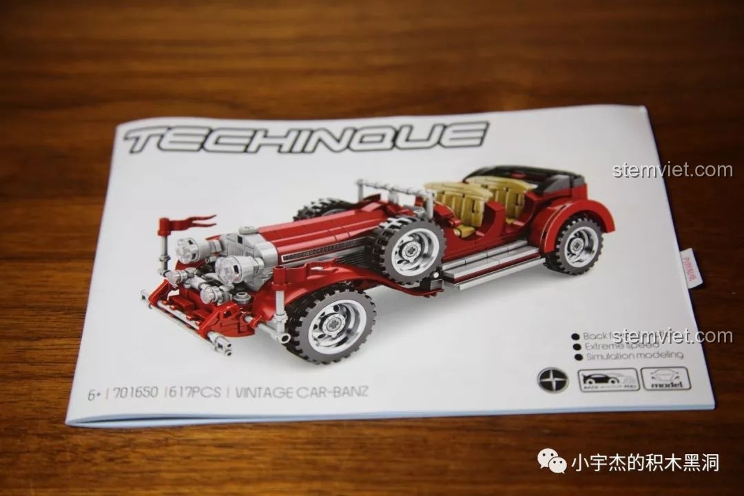 Sách hướng dẫn lắp ráp bộ Sembo 701650, nhận xét Sembo 1650 Xe Mercedes-Benz 770K Cổ Điển.