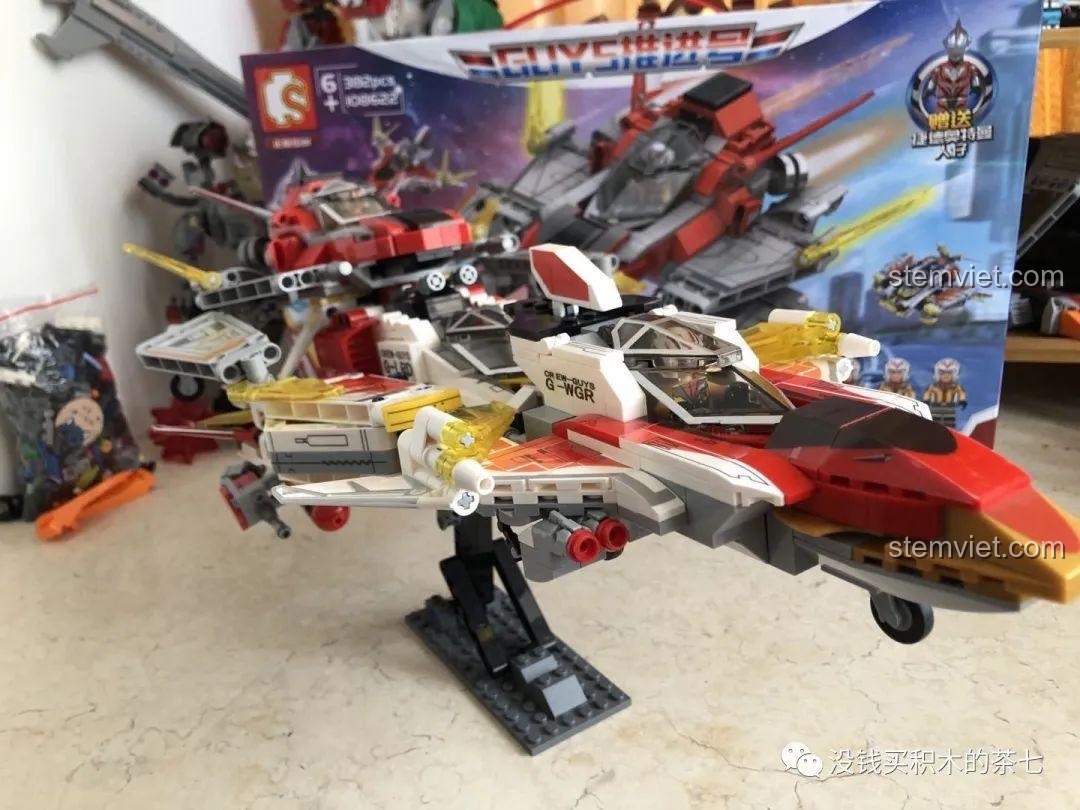 Mô hình 3 máy bay Sembo 108593, 108712, 108622 kết hợp thành Phoenix Striker