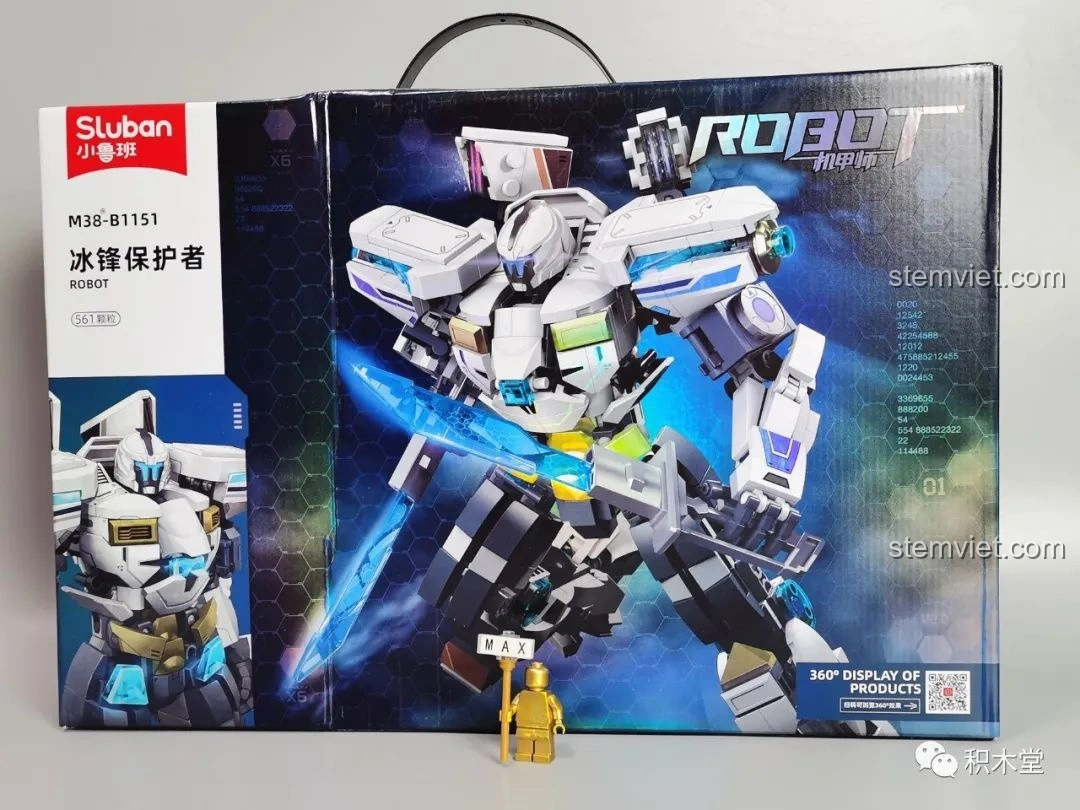 Hộp sản phẩm của bộ lắp ghép Sluban M38-B1151 Robot Băng Phong Bảo Vệ với thiết kế ấn tượng và thông tin chi tiết.