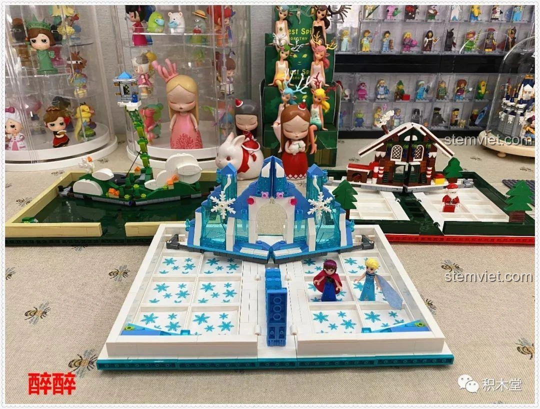 Mô hình SY6579 Sách Lâu Đài Băng Giá được trưng bày trong không gian sống động, mở ra thế giới Frozen.