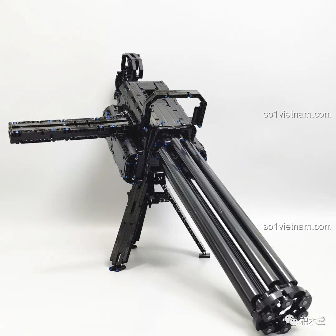 Chi tiết khớp xoay của chân đế súng Gatling Taigao Le T2036, cho phép mô hình xoay đa hướng, tăng tính tương tác của đồ chơi lắp ráp súng máy Gatling.