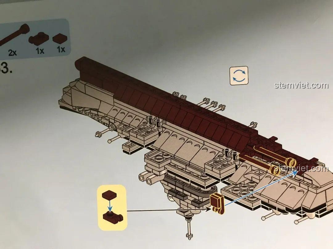 Hai minifigure nhân viên bảo trì với trang phục màu tím nổi bật trong bộ lắp ghép Tàu Sân Bay Liêu Ninh 1563.