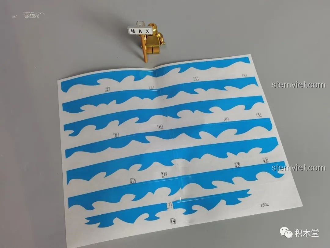 Tấm decal trong suốt với các họa tiết sóng nước cho lưỡi kiếm Thanh kiếm Enma của Zoro TEC Creators 1502.