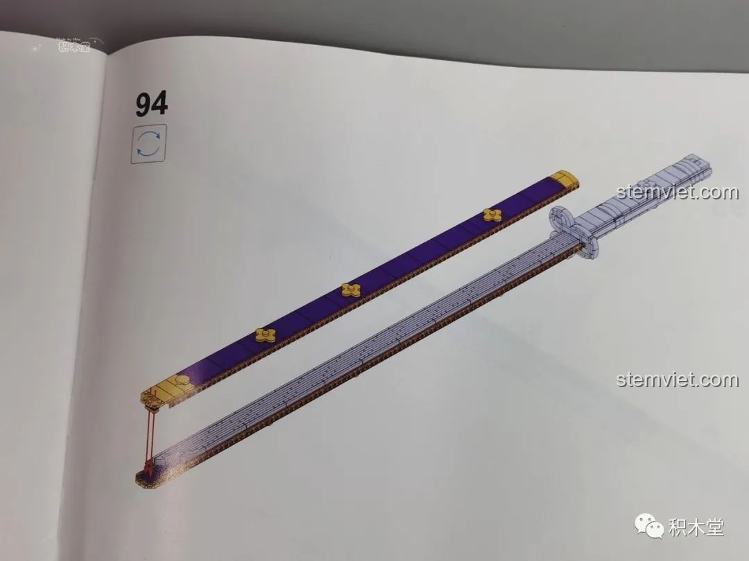 Quá trình lắp ráp chi tiết phần lưỡi kiếm của Thanh kiếm Enma của Zoro TEC Creators 1502.