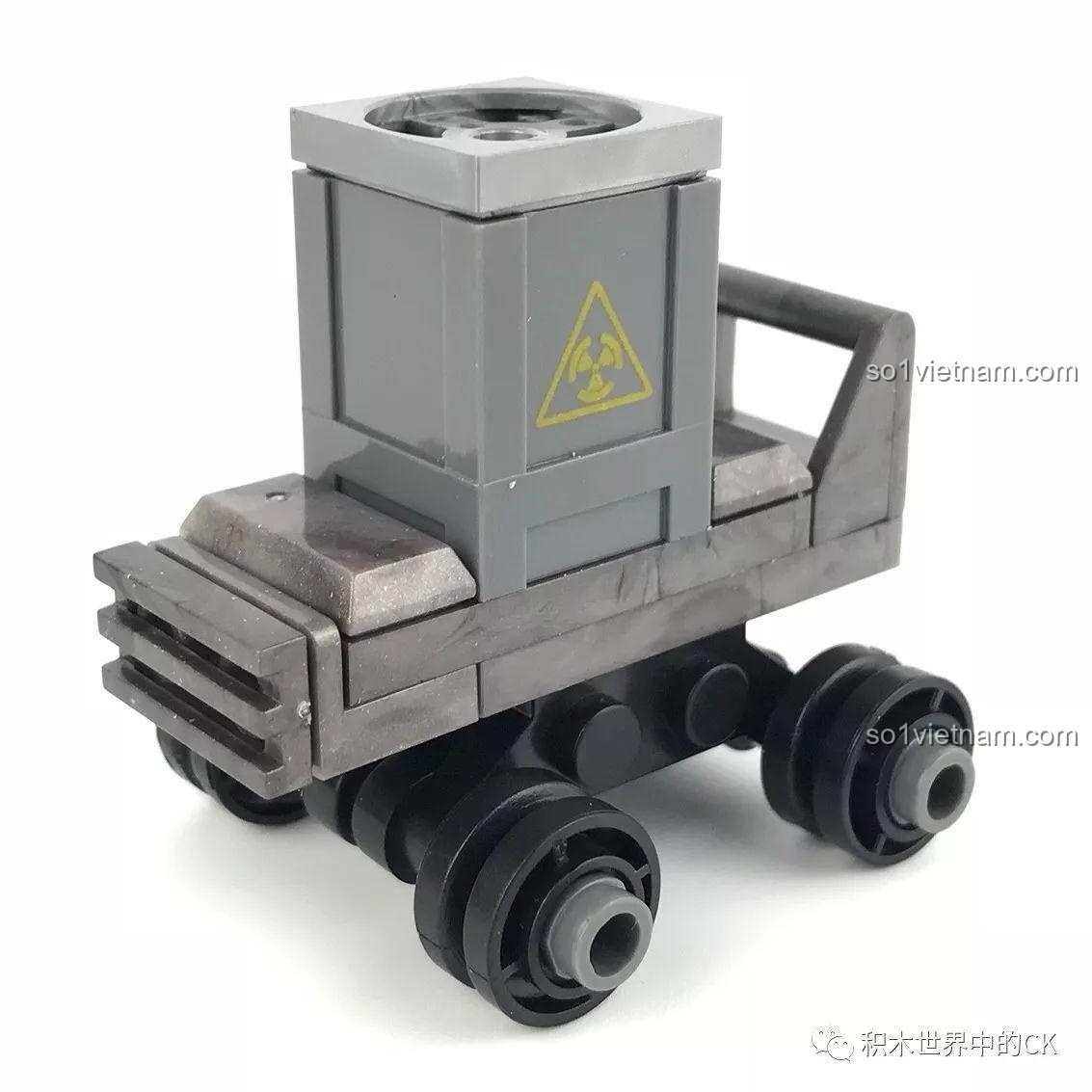 Xe đẩy chở thùng mẫu vật quặng của bộ lắp ghép Trực thăng quân sự Xingbao XB-06013, phụ kiện độc đáo.