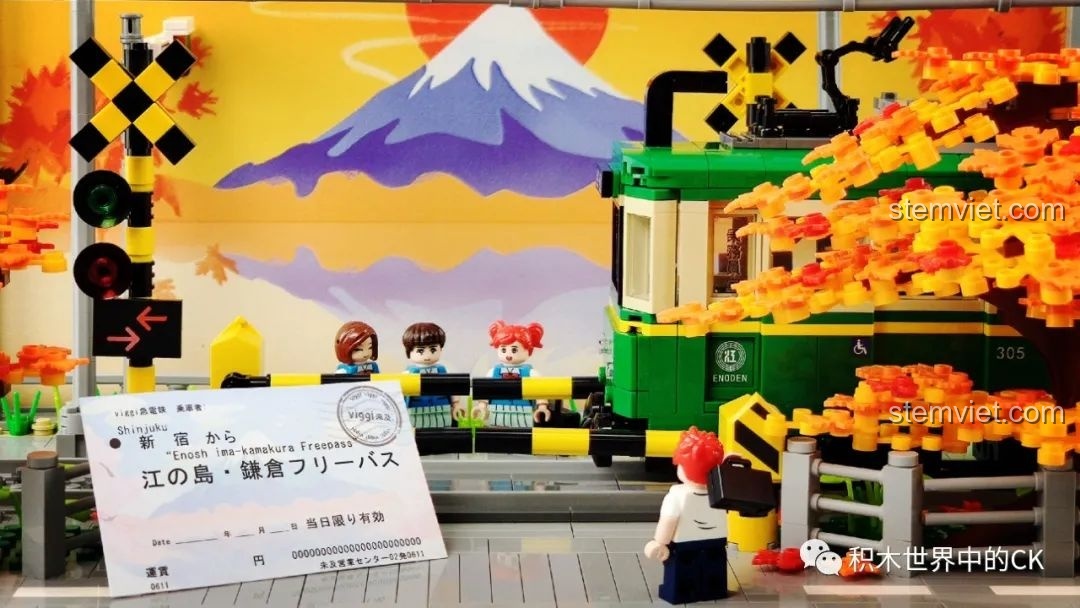 Cận cảnh các minifigures nam và nữ của bộ Wekki 506000 Đoàn Tàu Kamakura Bốn Mùa.