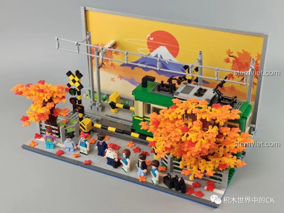 Góc nhìn từ phía sau của mô hình Wekki 506000 Đoàn Tàu Kamakura Bốn Mùa cảnh mùa thu.