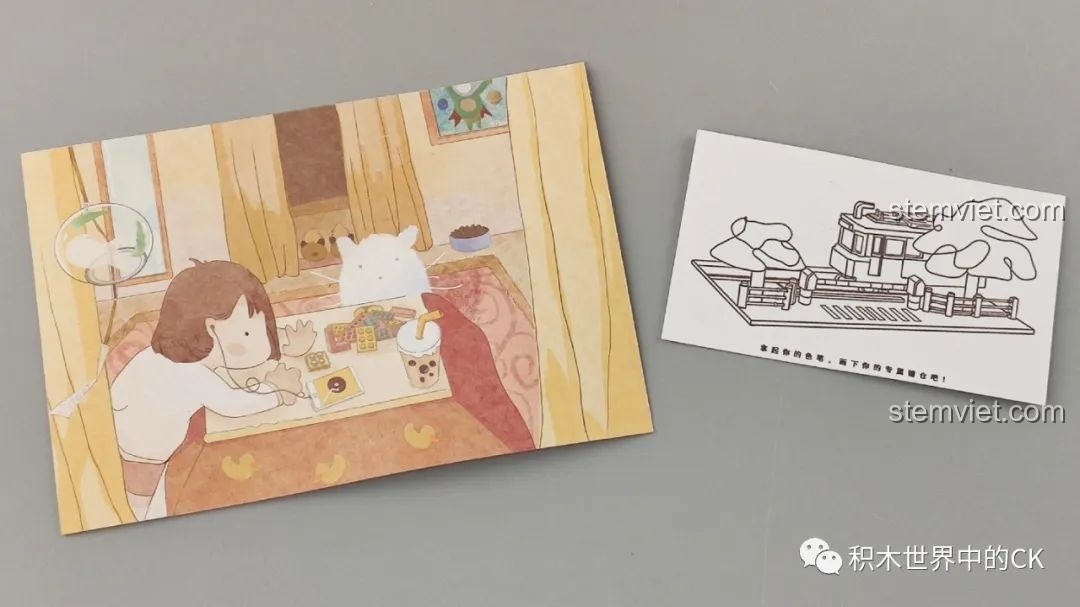 Tấm thẻ hình ảnh và bản vẽ mô hình của bộ lắp ghép Wekki 506000 Đoàn Tàu Kamakura Bốn Mùa.