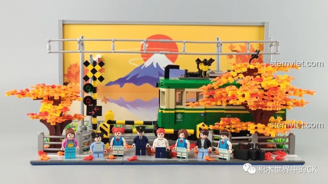 Góc nhìn từ trên cao của mô hình Wekki 506000 Đoàn Tàu Kamakura Bốn Mùa cảnh mùa thu.