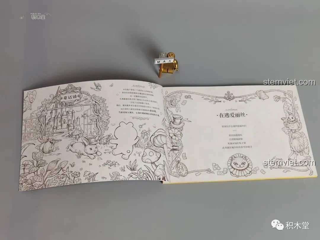 Trang đầu tiên của sách hướng dẫn lắp ráp Wekki 506172 Sách truyện Alice ở xứ sở thần tiên, giới thiệu về câu chuyện.