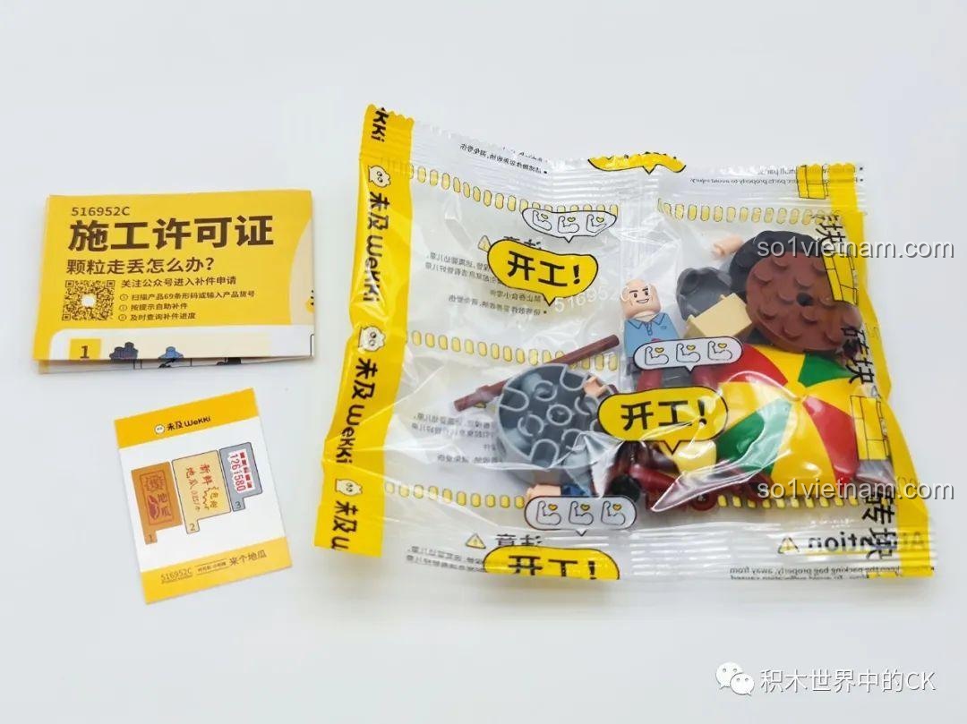 Cảm nhận Wekki 516952C Quầy Khoai Lang Nướng: Hình ảnh unboxing bộ quầy khoai lang, các mảnh ghép và hướng dẫn.