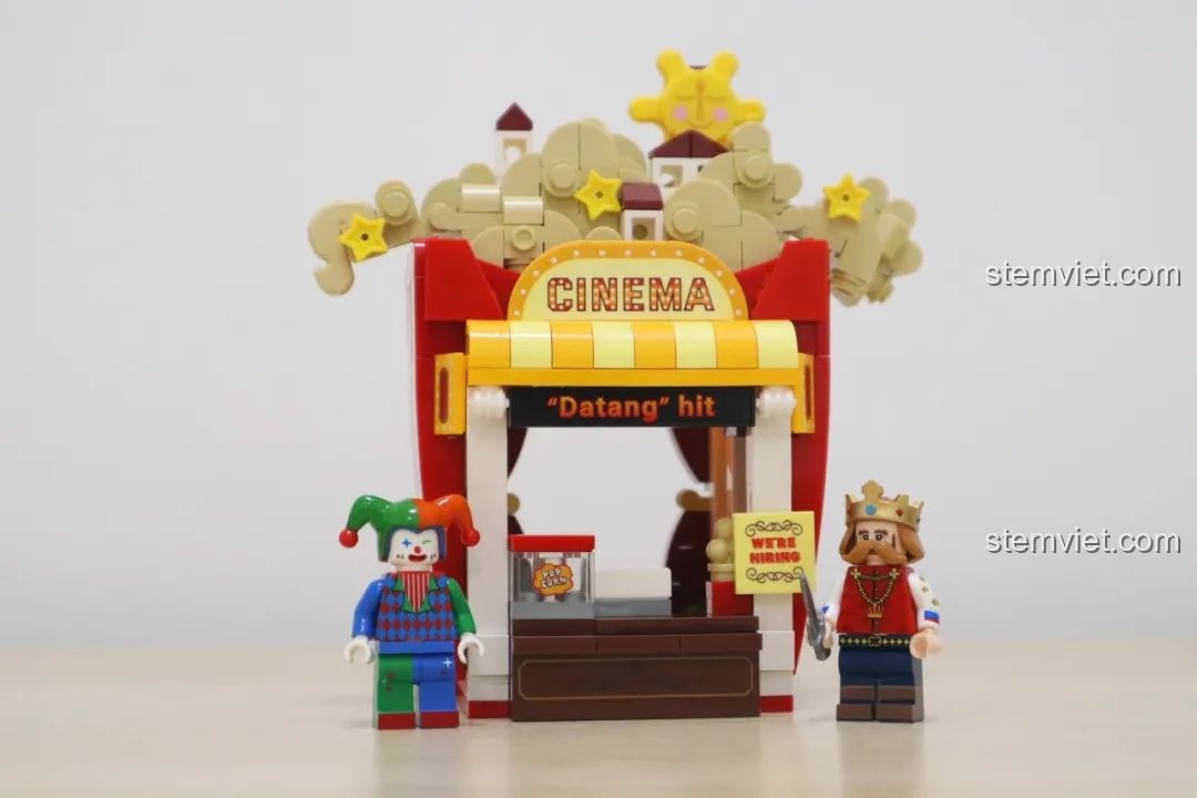 Hai nhân vật minifigure đi kèm cửa hàng bỏng ngô Wekki So Good Little Shop Series 2: POPO và người bán hàng chú hề.