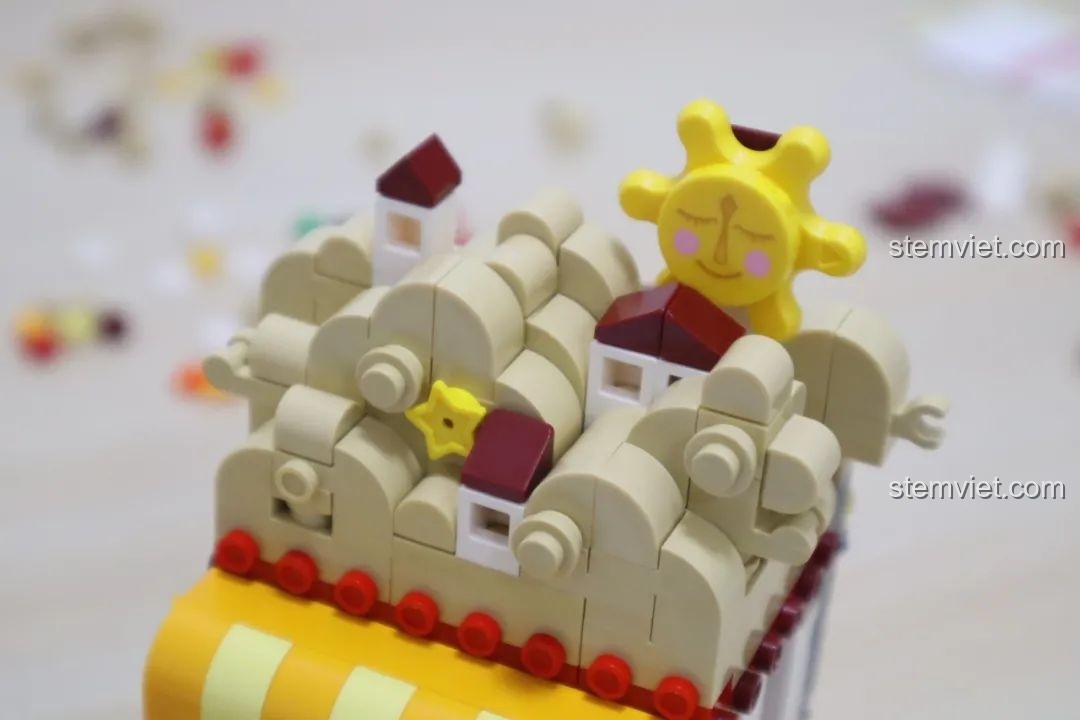 Chi tiết mái nhà của cửa hàng bỏng ngô Wekki So Good Little Shop Series 2 được tạo hình như một 'thành phố bỏng ngô' mini.