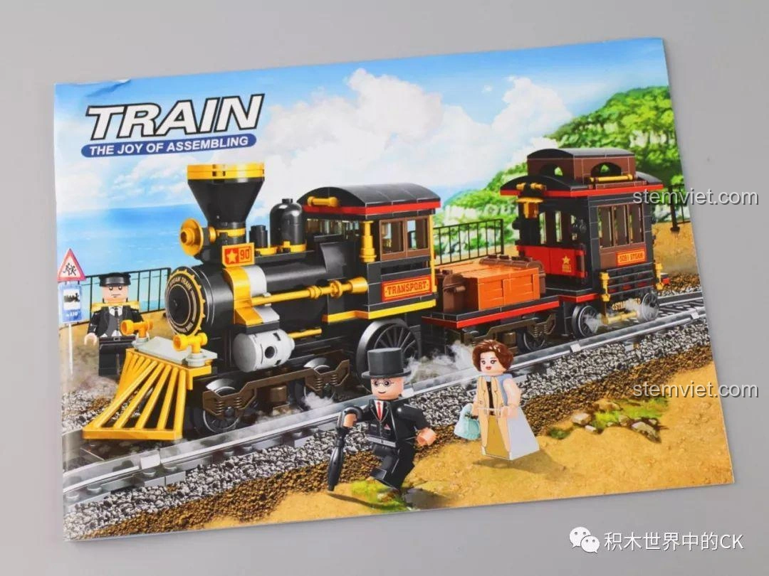 Sách hướng dẫn lắp ráp của bộ lắp ghép Winner 5091 Tàu Hỏa Hơi Nước Thành Phố, với hình ảnh minh họa rõ ràng.