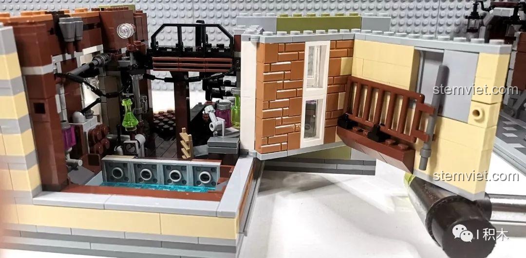 Góc nhìn từ trên xuống tầng 2 của bộ Tòa Nhà Góc Phố Đa Năng Zhe Gao QL0919 sau khi hoàn thành, cho thấy tổng thể không gian.